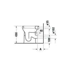 Duravit Stand-Flach-WC Duraplus Sudan 36x46,5cm, Abg wa., w, 6,0 l, barrieref.