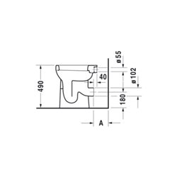 Duravit Stand-Flach-WC Duraplus Sudan 36x46,5cm, Abg wa., w, 6,0 l, barrieref.
