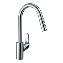 hansgrohe Spültisch-Einhebelmischer 240 Focus M41 mit Ausziehbrause, 2jet, chrom