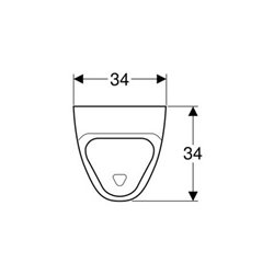 Geberit Urinal ALIVIO mit Kerze, Zulauf von hinten, Abgang nach hinten oder unten weiß