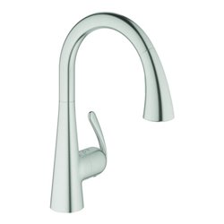 Grohe Einhand-Spültischbatterie ZEDRA DN 15, herausziehbare Spülbrause edelstahl