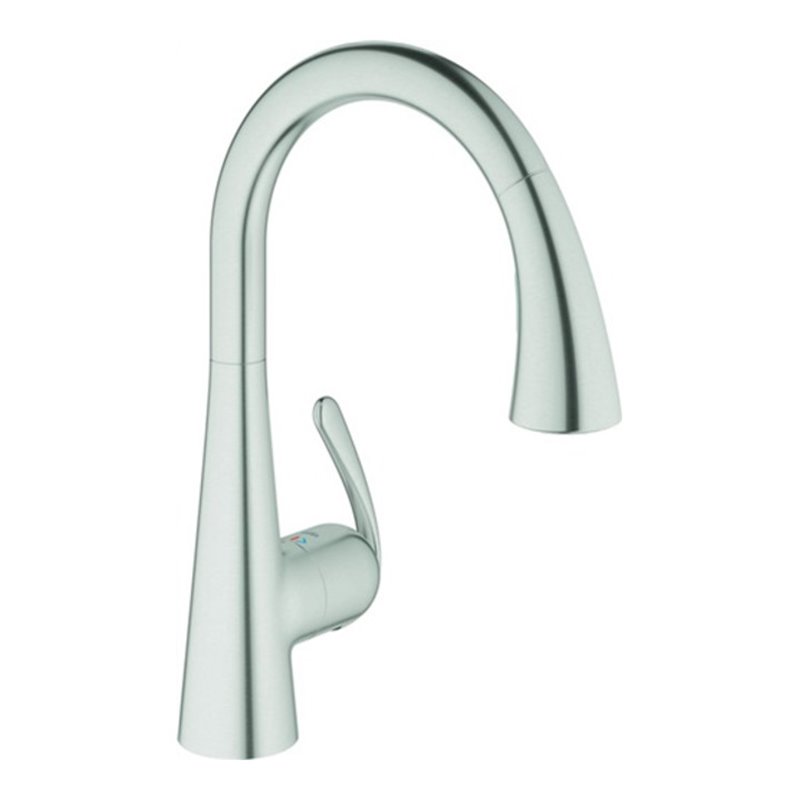 Grohe Einhand-Spültischbatterie ZEDRA DN 15, herausziehbare Spülbrause edelstahl