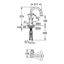 Grohe Einhand-Spültischbatterie ZEDRA DN 15, herausziehbare Spülbrause edelstahl