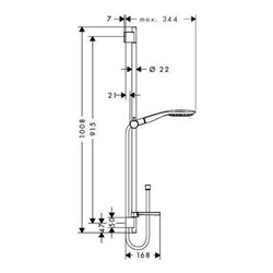 hansgrohe Brauseset SELECT E 150 3jet RAINDANCE Brausestange Unica'S Puro 900 mm chrom