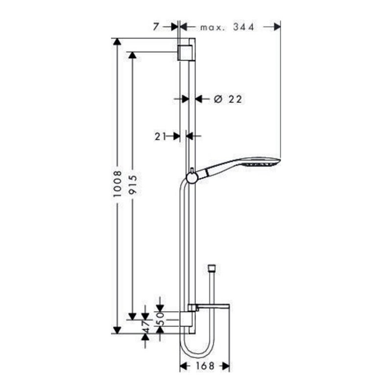 hansgrohe Brauseset SELECT E 150 3jet RAINDANCE Brausestange Unica'S Puro 900 mm chrom