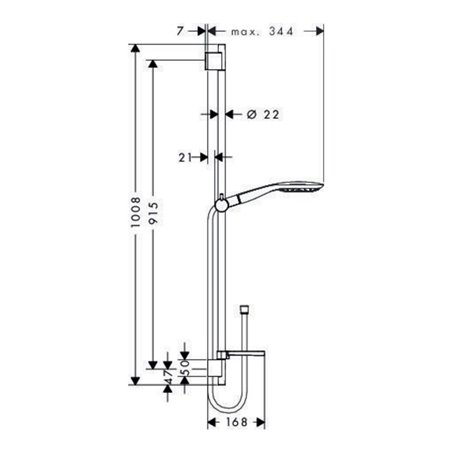 hansgrohe Brauseset SELECT E 150 3jet RAINDANCE Brausestange Unica'S Puro 900 mm chrom