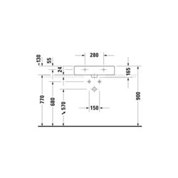 Duravit Möbelwaschtisch Vero 60x47cm, we, m HL, m ÜL, m Hahnlochbank