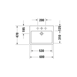 Duravit Möbelwaschtisch Vero 60x47cm, we, m HL, m ÜL, m Hahnlochbank
