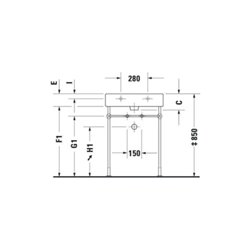 Duravit Möbelwaschtisch Vero 60x47cm, we, m HL, m ÜL, m Hahnlochbank