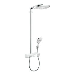 hansgrohe Showerpipe Raindance Select E mit Thermostat, 3jet, weiß/chrom