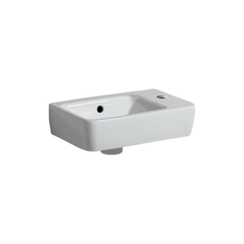 Geberit Handwaschbecken Renova Compact 40x25cm, m ÜL, Hahnloch rechts, weiß