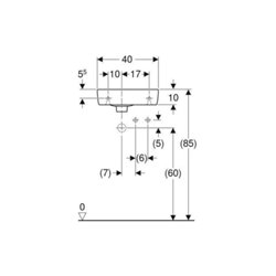 Geberit Handwaschbecken Renova Compact 40x25cm, m ÜL, Hahnloch rechts, weiß