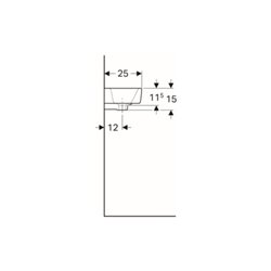 Geberit Handwaschbecken Renova Compact 40x25cm, m ÜL, Hahnloch rechts, weiß