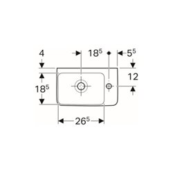 Geberit Handwaschbecken Renova Compact 40x25cm, m ÜL, Hahnloch rechts, weiß