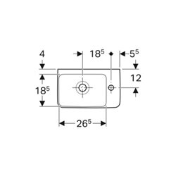Geberit Handwaschbecken Renova Compact 40x25cm, m ÜL, Hahnloch rechts, weiß