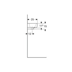 Geberit Handwaschbecken Renova Compact 40x25cm, m ÜL, Hahnloch rechts, weiß