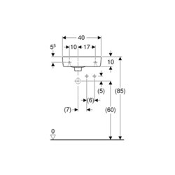 Geberit Handwaschbecken Renova Compact 40x25cm, m ÜL, Hahnloch rechts, weiß