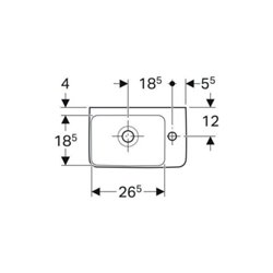Geberit Handwaschbecken Renova Compact 40x25cm, m ÜL, Hahnloch rechts, weiß