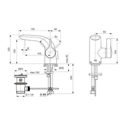 Ideal Standard Waschtischarmatur MELANGE PICCOLO mit Ablaufgarnitur chrom