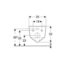 Geberit Wand-WC, Tiefspüler iCon Square 35x54cm, geschl. Form, rimfree, weiß