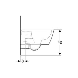 Geberit Wand-WC, Tiefspüler iCon Square 35x54cm, geschl. Form, rimfree, weiß