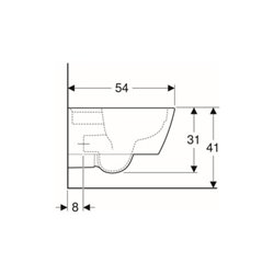 Geberit Wand-WC, Tiefspüler iCon Square 35x54cm, geschl. Form, rimfree, weiß