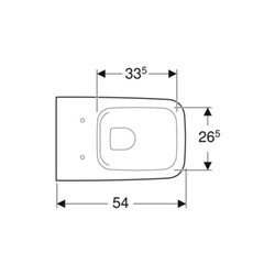 Geberit Wand-WC, Tiefspüler iCon Square 35x54cm, geschl. Form, rimfree, weiß