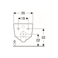 Geberit Wand-WC, Tiefspüler iCon Square 35x54cm, geschl. Form, rimfree, weiß