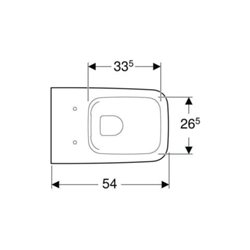 Geberit Wand-WC, Tiefspüler iCon Square 35x54cm, geschl. Form, rimfree, weiß