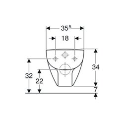 Geberit Wand-WC, Tiefspüler Renova Compact sq 6/5 l, verkürzte Ausladung, weiß