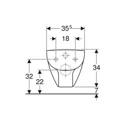 Geberit Wand-WC, Tiefspüler Renova Compact sq 6/5 l, verkürzte Ausladung, weiß