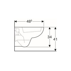 Geberit Wand-WC, Tiefspüler Renova Compact sq 6/5 l, verkürzte Ausladung, weiß