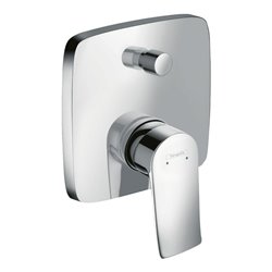 hansgrohe Fertigmontageset Metris UP-Wannen-Einhebelmischer, Rosette eckig, chrom