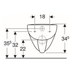 Geberit Wand-WC, Tiefspüler Renova Plan 6/5 l, rimfree, weiß