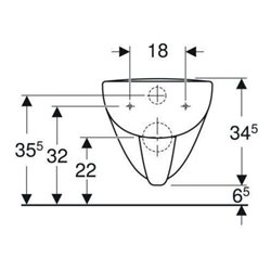 Geberit Wand-WC, Tiefspüler Renova Plan 6/5 l, rimfree, weiß