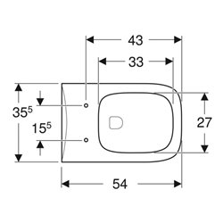 Geberit Wand-WC, Tiefspüler Renova Plan 6/5 l, rimfree, weiß