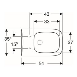 Geberit Wand-WC, Tiefspüler Renova Plan 6/5 l, rimfree, weiß