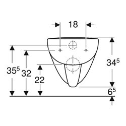 Geberit Wand-WC, Tiefspüler Renova Plan 6/5 l, rimfree, weiß