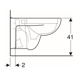 Geberit Wand-WC, Tiefspüler Renova Plan 6/5 l, rimfree, weiß