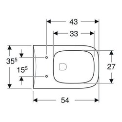 Geberit Wand-WC, Tiefspüler Renova Plan 6/5 l, rimfree, weiß