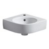 Geberit Eck-Handwaschbecken Renova Compact 45x39,5cm, m Hahnl., mit Überlauf, weiß