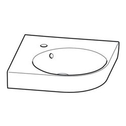 Geberit Eck-Handwaschbecken Renova Compact 45x39,5cm, m Hahnl., mit Überlauf, weiß