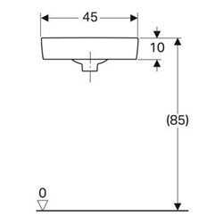 Geberit Eck-Handwaschbecken Renova Compact 45x39,5cm, m Hahnl., mit Überlauf, weiß