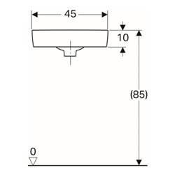 Geberit Eck-Handwaschbecken Renova Compact 45x39,5cm, m Hahnl., mit Überlauf, weiß
