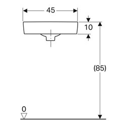 Geberit Eck-Handwaschbecken Renova Compact 45x39,5cm, m Hahnl., mit Überlauf, weiß