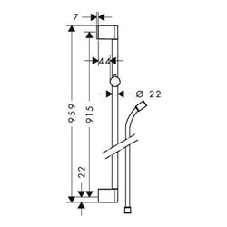hansgrohe Brausestange UNICA´ CROMA 900 mm chrom
