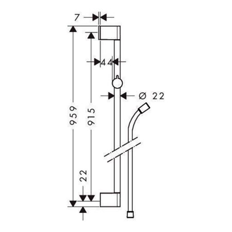 hansgrohe Brausestange UNICA´ CROMA 900 mm chrom