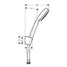 hansgrohe Brauseset CROMETTA 100 1jet Metaflex Brauseschlauch 1250 mm weiß/chrom