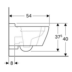 Geberit Wand-Tiefspül-WC MYDAY Rimfree, geschlossene Form weiß