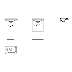 Ideal Standard Handwaschbecken TONIC II 460 x 310 mm, Ablage links weiß